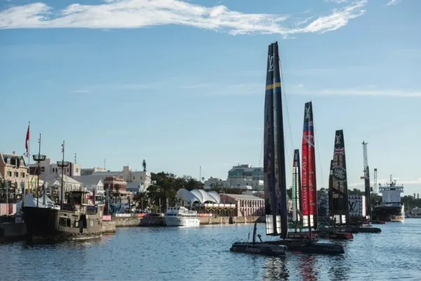 row of boats along front street