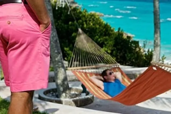 Someone wearing pink shorts