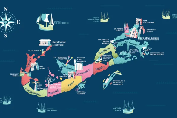 Smaller size of VSC map with Bermuda Parishes