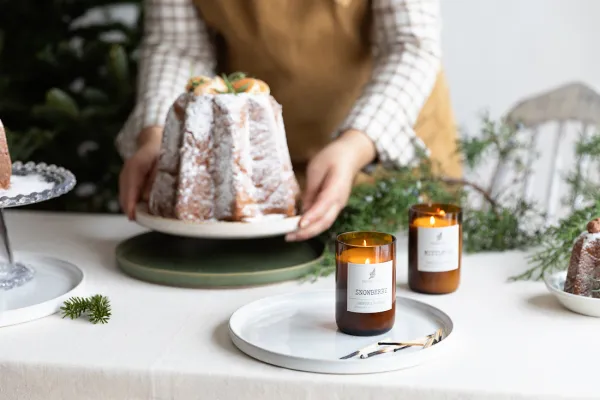 A festive view of product from Limestone & Cedar.