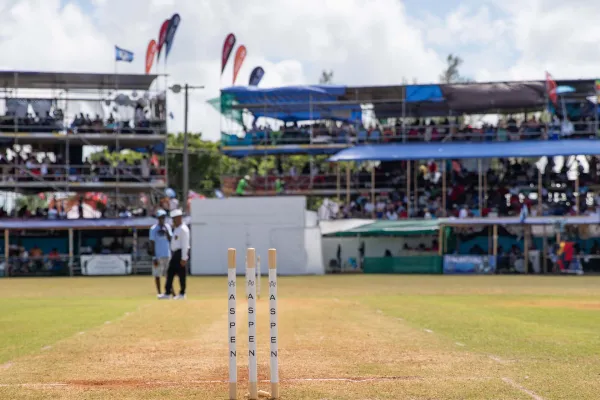 View of the stands from the pitch at Cup Match