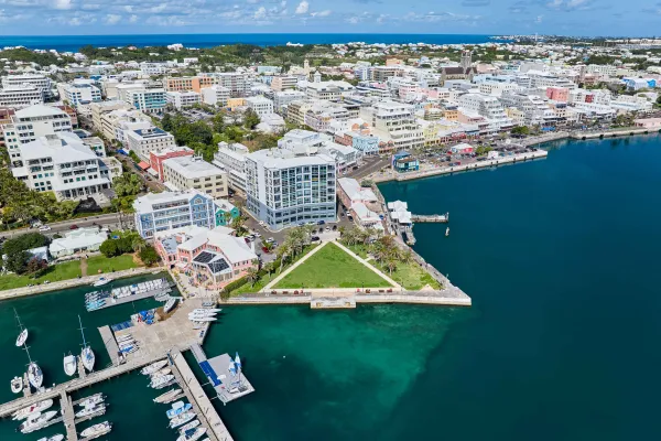 Aerial view of the Bermuda Triangle at Albouy's Point.