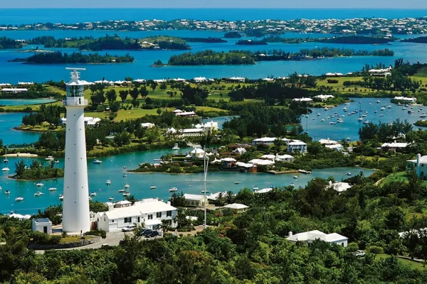 aerial view of lighthouse