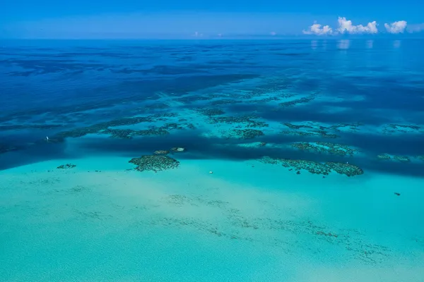 An aerial of Bermuda's waters 
