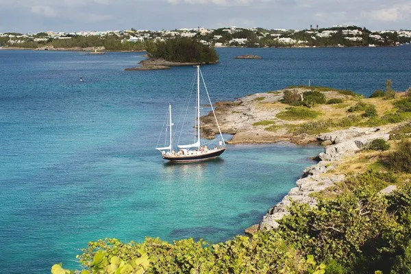 Boat off the coast