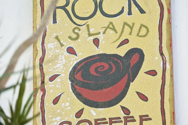 Rock Island coffee sign
