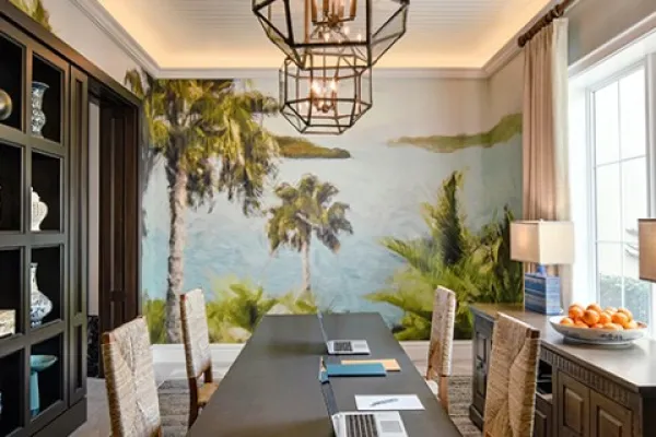 workspace office with desk and laptops