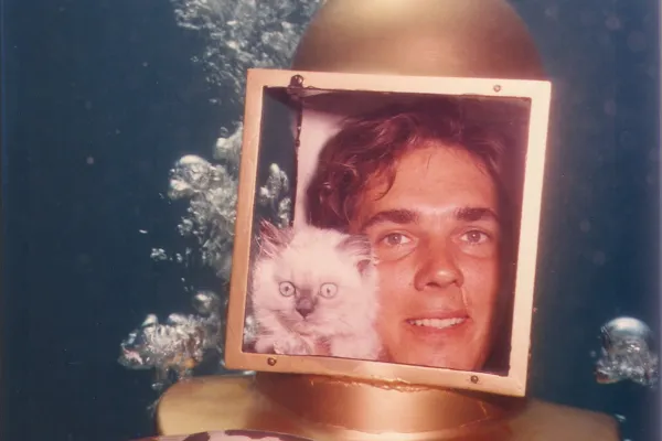 Hartley's Undersea Walk – Kitten With Hartley's Helmet Diving