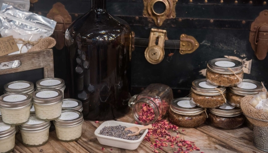 Collection of spices and jars at Urban Cottage in Bermuda