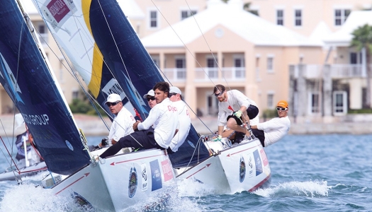 Two sail boats racing in the Argo Gold Cup