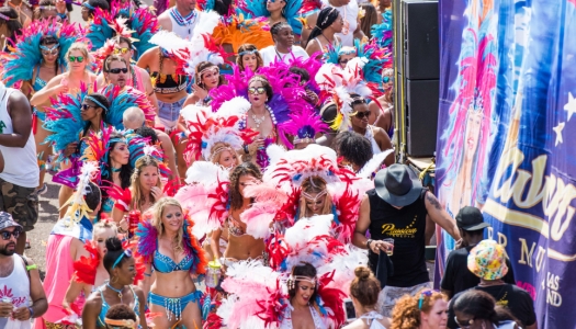 A crowd celebrating Carnival