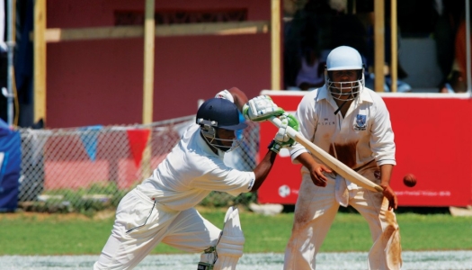 A cricket player and catcher