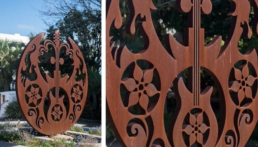 wooden sculpture in the outdoors