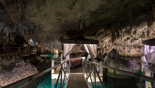 spa area in a cave