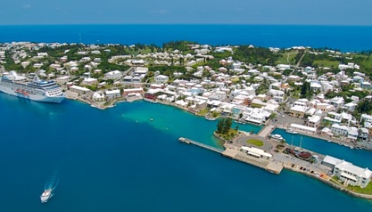 An aerial image of St. Georges Harbour