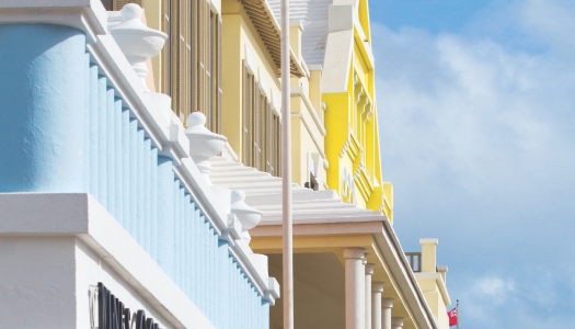 Buildings on Front Street in Bermuda