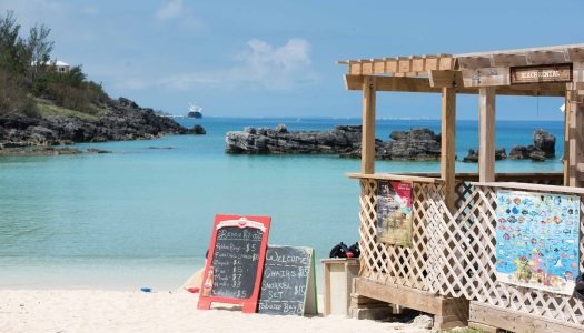 Restaurant signs at Tobacco Bay in Bermuda