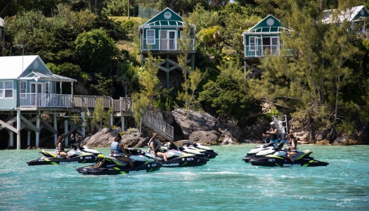 A group jet skiing in Bermuda