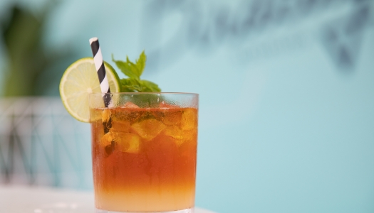 A close up of the Dark 'N Stormy with a blurred background.
