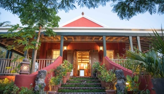 A colourful red Bermuda House