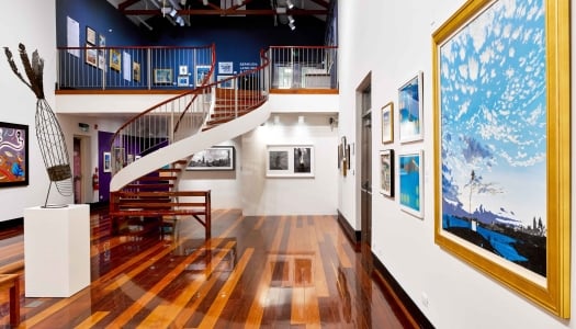The interior of the Masterworks main gallery.