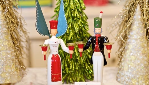 Close up of christmas decorations.
