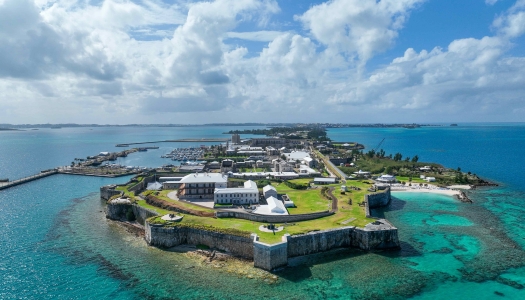 An aerial view of the National Museum of Bermuda
