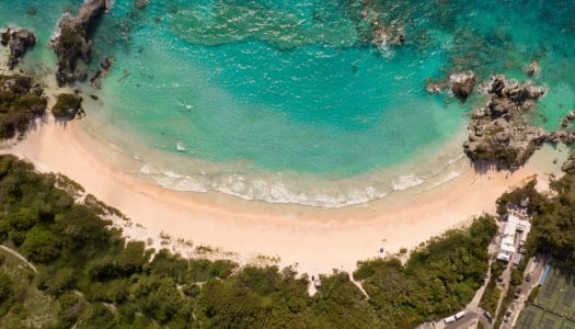 Aerial view of Horseshoe Bay Beach.