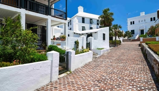 Exterior view of a brick street in St. George's