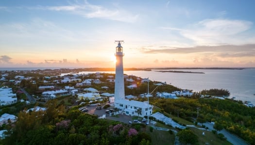 Gibbs Hill Lighthouse at Sunset.