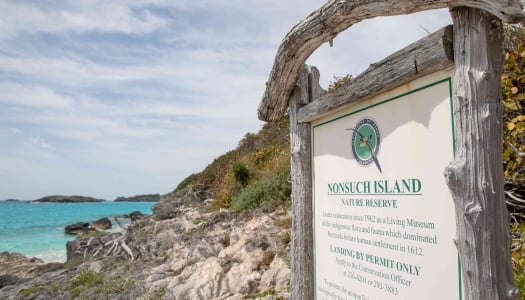 Sign of Nonsuch Island nature reserve