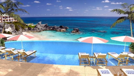 Aerial view of The Reefs pool.