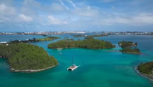 Aerial view of the Great Sound.