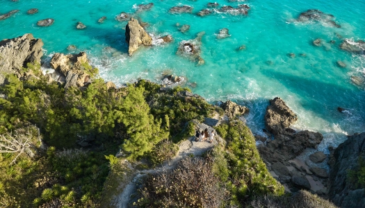 Aerial view of Bermuda railway trails