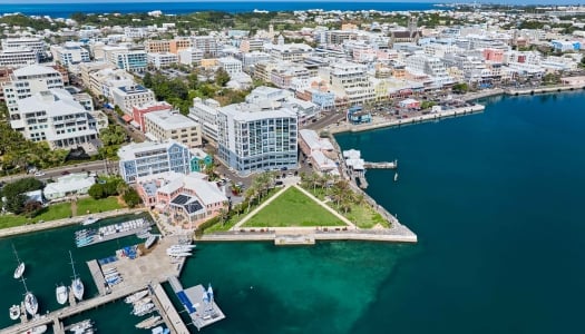 Aerial view of the Bermuda Triangle at Albouy's Point.