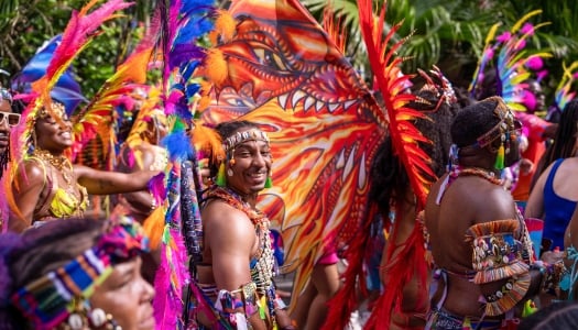 A man is posing at Carnival in Bermuda