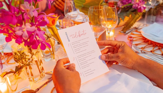 A close up of a menu.