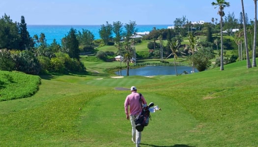 A man is walking on the Turtle Hill Golf Course