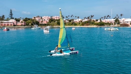 A couple is sailing by Cambridge Beaches
