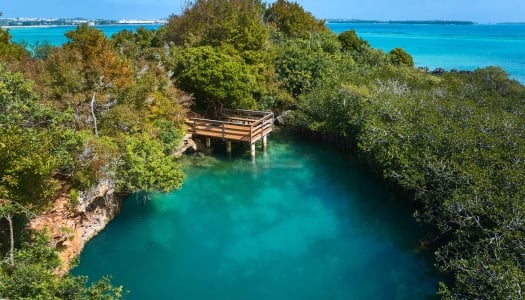 Aerial view of Blue Hole Park