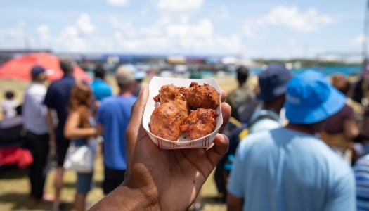 A close up of food at Cup Match