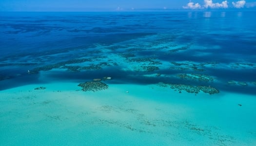 An aerial of Bermuda's waters