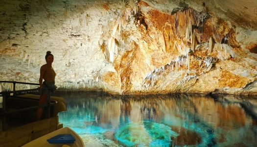 An interior view of the crystal caves of Bermuda