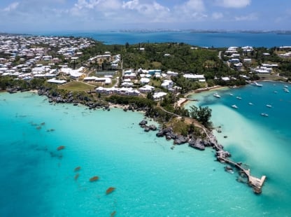 aerial view of coastal residences