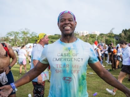 A man celebrating in Bermuda