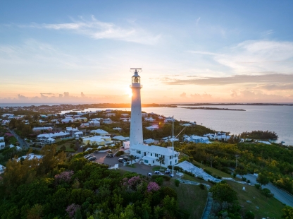 Gibbs Hill Lighthouse at Sunset.