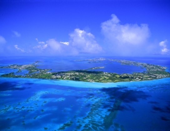 An aerial shot of Bermuda