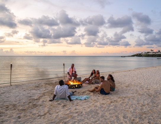 Beach bonfire in Bermuda