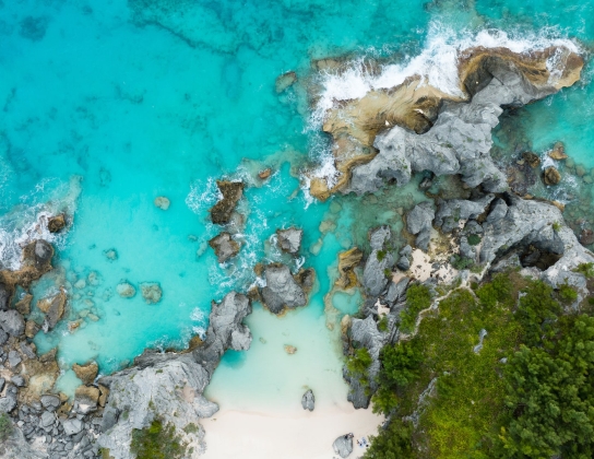 Aerial view of Bermuda beach