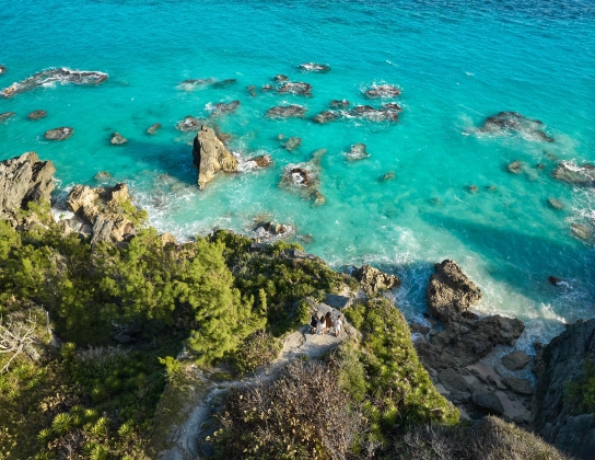 Aerial view of Bermuda railway trails
